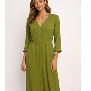Soft Surroundings Drina Gauze Dress in Fern Green NWT Size Small